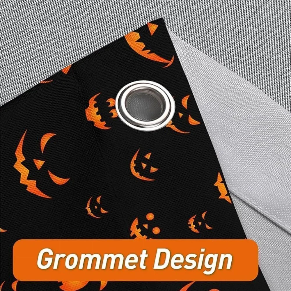Halloween Shower Curtain 72x72 Inch, Halloween Pumpkin Face Shower Curtain